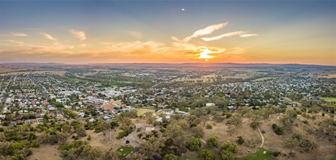 Photograph of the view from Cowra Bellvue Hill Lookout